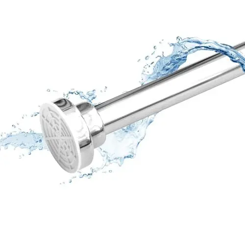 Produktbild: casa pura Duschstange ohne bohren Duschvorhangstange Stange für Duschvorhang, Badewanne oder Kleiderschrank klemmbare Teleskopstange Kleiderstange (105 bis 180 cm)