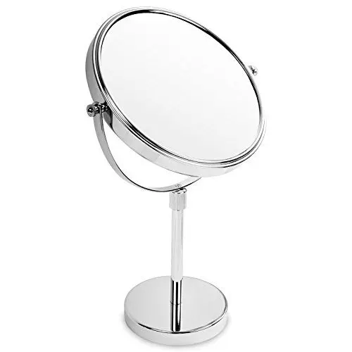 Produktbild: casa pura Kosmetikspiegel ohne bohren Schminkspiegel | Vergrößerungsspiegel für die komfortable Gesichtspflege | Standspiegel Tischspiegel Make-up-Spiegel | 3 hohe Vergrößerungsgrade wählbar (10-Fach)