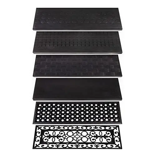 Produktbild: casa pura Matten für Treppenstufen - Antirutschmatten - 100% wasserdicht - Stufenmatten aus Gummi - 25 x 65cm Santiago