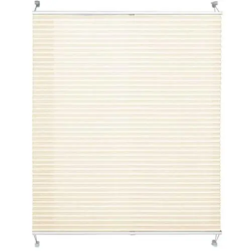 Produktbild: casa pura® Plissee Rollo | mit eleganter Crushed Optik | Klemmfix ohne Bohren | lichtdurchlässig & Blickdicht | Offwhite | 24 Größen (110x200cm)
