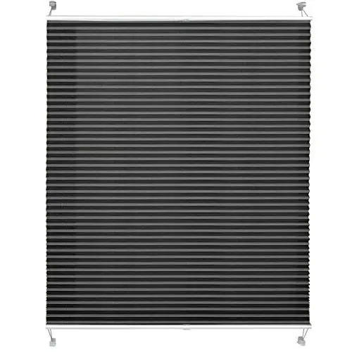 Produktbild: casa pura® Plissee Rollo | mit eleganter Crushed Optik | Klemmfix ohne Bohren | lichtdurchlässig & Blickdicht | schwarz | viele Größen (110x200cm)