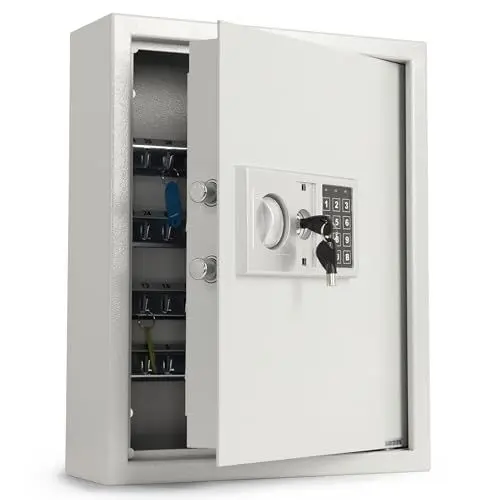 Produktbild: casa pura Schlüsselschrank, Schlüsseltresor mit Elektronikschloss - Schlüsselkasten für 133 Schlüssel - Tresor inkl. Schlüsselanhänger, Befestigungsmaterial & Notfallschlüssel