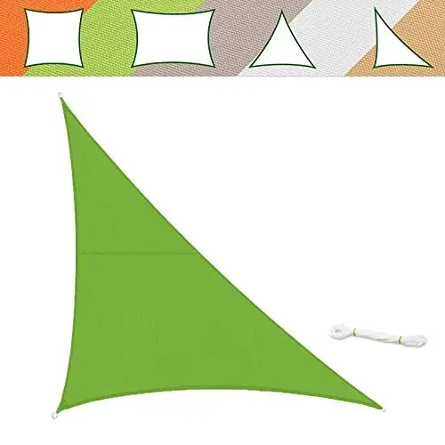 Produktbild: casa pura Sonnensegel 5 x 5 x 7 m, Hellgrün - inkl. Befestigungsmaterial - Dreieck - Reißfestes Polyester-Gewebe - Wasserabweisend imprägniert - Sonnenschutz