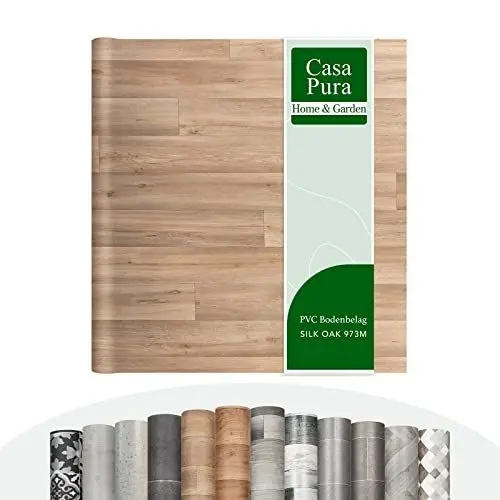 Produktbild: casa pura Vinylboden Meterware Atlantic - Holzoptik Fliesenoptik Steinoptik - PVC Bodenbelag - Vinyl Designbelag für Küche, Bad & Wohnbereich (Silk Oak 973M, 200x150 cm)