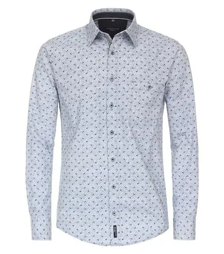 Produktbild: CASAMODA Flanellhemd Print Casual Fit Hellblau XXL
