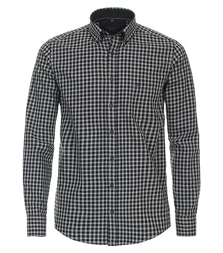 Produktbild: CASAMODA Flanellhemd kariert Casual Fit graues Dunkelblau 3XL