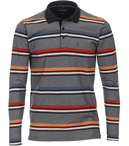 Produktbild: CASAMODA Polo-Shirt Langarm gestreift Orange L