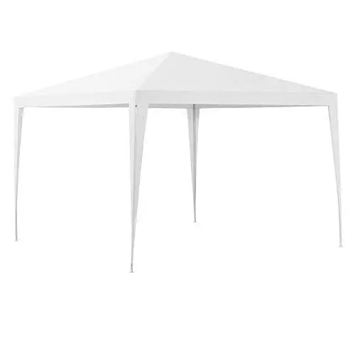 Produktbild: casa.pro Pavillon Wedau Gartenpavillon 300 x 300 x 255 cm Partyzelt Stahlrahmen Camping Pavilon stabil Festivalzelt wasserdicht Weiß
