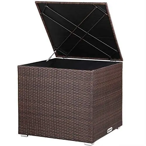 Produktbild: Casaria® Auflagenbox Kissenbox 318 L Garten Aufbewahrungsbox Polyrattan Braun