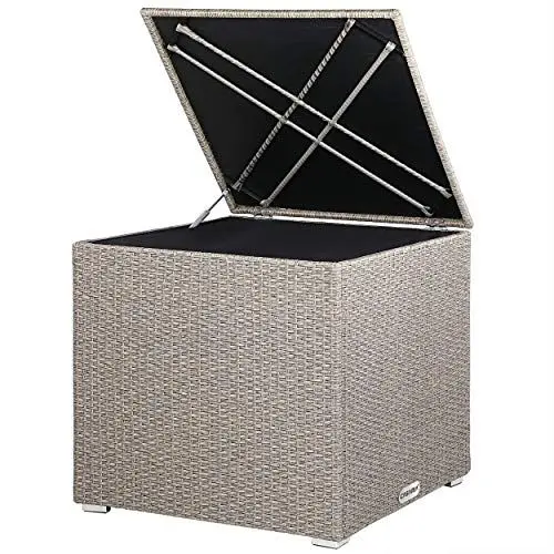 Produktbild: Casaria® Auflagenbox Kissenbox 318 L Garten Aufbewahrungsbox Polyrattan Creme