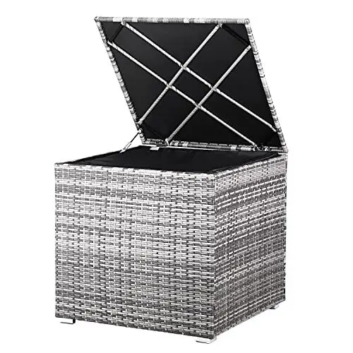 Produktbild: Casaria® Auflagenbox Kissenbox 318 L Garten Aufbewahrungsbox Polyrattan Grau