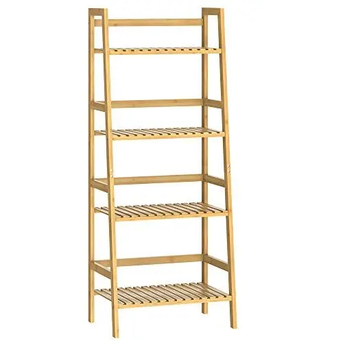 Produktbild: Casaria® Badregal Standregal Bambus 4 Böden 48x32x123cm Groß Stehend Offen 40 kg Belastbarkeit Holz Bad Badezimmer Küche Wohnzimmer Keller Regal Natur
