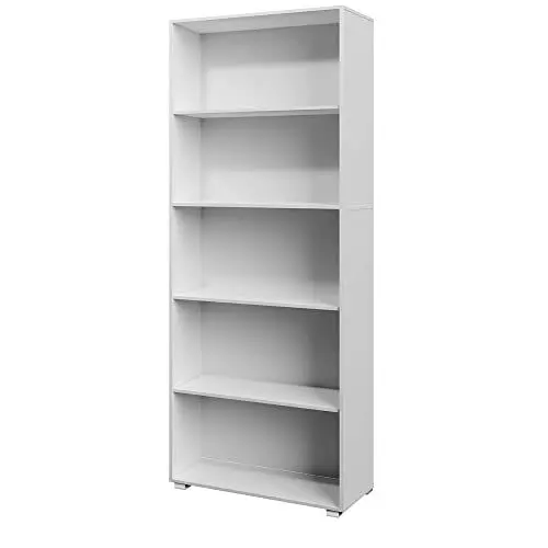 Produktbild: Casaria® Bücherregal 5 Fächer 190x60x28cm Höhenverstellbare Böden Holz Offen Modern Stehend Arbeitszimmer Büro Wohnzimmer Standregal Regal Vela Weiß