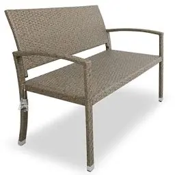 Produktbild: Casaria® Gartenbank Wetterfest Polyrattan UV-beständig 320kg Belastbar Garten Terrasse Balkon Bank Balkonbank Gartenmöbel 122x58x87cm 2-Sitzer Creme