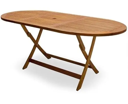 Produktbild: Casaria® Gartentisch Holz Boston Klappbar Wetterfest Schirmhalterung Garten Terrasse Esstisch Tisch Terrassentisch Gartenmöbel 160x85cm Akazie