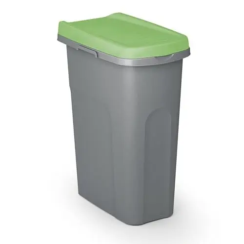 Produktbild: Casaria® Mülleimer Küche 25L mit Deckel Geruchsdicht Müllbeutelhalterung Kunststoff Abfalleimer 39x24cm Bad Papierkorb Büro Mülltrennsystem Grün