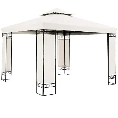 Produktbild: Casaria® Pavillon Lorca 3x3m Metall Wasserabweisend UV-Schutz 50+ mit Seitenteile Stabil Gartenpavillon Luxus Modern Creme