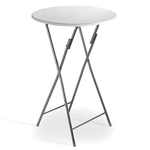 Produktbild: Casaria® Stehtisch Klappbar 110cm Hoch Rund Ø 60cm Outdoor Holz Stabil Garten Bistrotisch Bartisch Biertisch Partytisch Esstisch Klapptisch Tisch Weiß