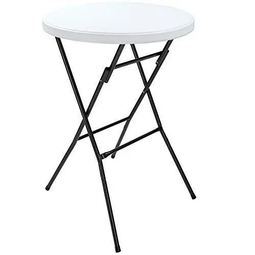 Produktbild: Casaria® Stehtisch Ø 72 cm Klappbar Rund Stabil Garten 110 cm Hoch Wasserabweisend Metall Klapptisch Bistrotisch Partytisch Bartisch Biertisch Weiß