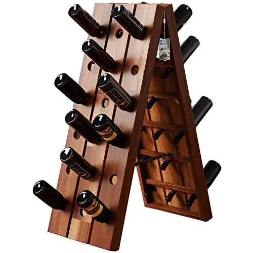 Produktbild: Casaria® Weinregal 36 Flaschen 87x 55x 39cm Akazien Holz Stehend Klappbar Keller Küche Wohnzimmer Bar Weinständer Weinhalter Flaschenregal Regal Rustikal
