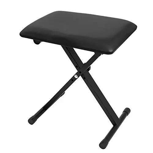Produktbild: CASCHA Keyboard Bank höhenverstellbar I Klavierhocker klappbar I Pianobank gepolstert & pflegeleicht I Keyboard Hocker Klavierstuhl Piano Stool I Keyboard Bench Kunstlederbezug matt-schwarz