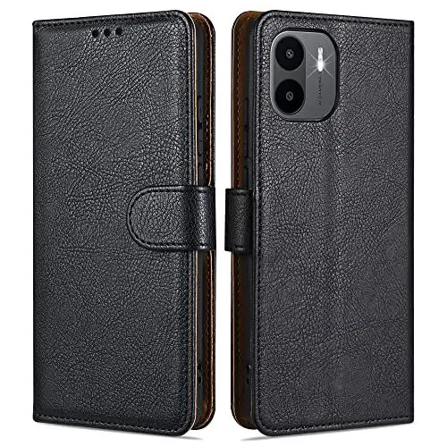 Produktbild: Case Collection für Xiaomi Redmi A1 / A2 Hülle - Leder Handyhülle mit Kartenfächern (RFID-Blockierung) Stoßfest (Ständer) Handy Schutzhülle für Redmi A1 / A2 Hülle