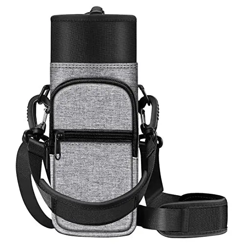 Produktbild: CASEBOT Tragetasche für Wasserflaschen, Flaschenhalter Trinkflasche Beutel mit Verstellbar Schultergurt und 2 Taschen fü Wandern Radfahren Camping Reisen Fitnesscenter