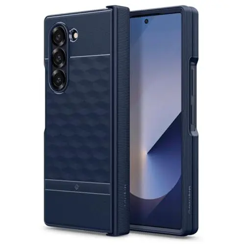 Produktbild: Caseology Parallax für Samsung Galaxy Z Fold 6 Hülle (Vollständige Scharnierabdeckung) (Luftraum-Technologie-Schutz) (TPU + PC Dual Protection) Handyhülle für Samsung Z Fold 6 – Mitternacht Blau