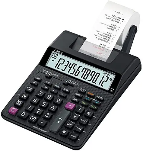 Produktbild: CASIO Druckender Tischrechner HR-150RCE, 12-stellig, 2-Farbdruck, Nachträglicher Druck, Gesamtsummen-Speicher