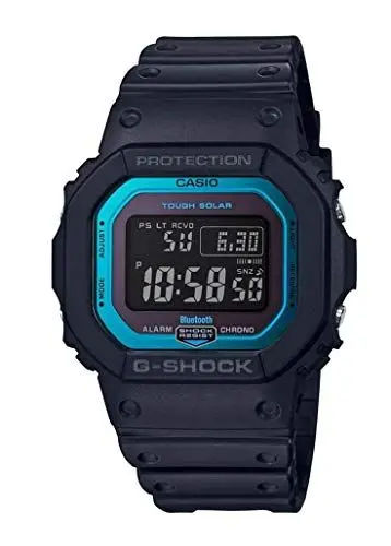 Produktbild: Casio Herren Solar Armbanduhr, 48.00mm GehäusegröÃŸe mit LCD digital Zifferblatt und schwarz Kautschuk Armband GW-B5600-2ER