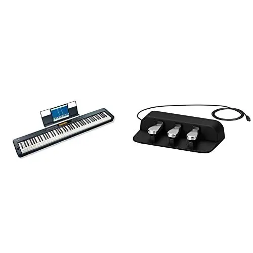 Produktbild: Casio CDP-360BK Digital-Piano Ensemble mit 700 Klängen und 88 gewichteten Tasten, schwarz & SP-34 optionales 3-fach Pedal für CDP-S360 und 350