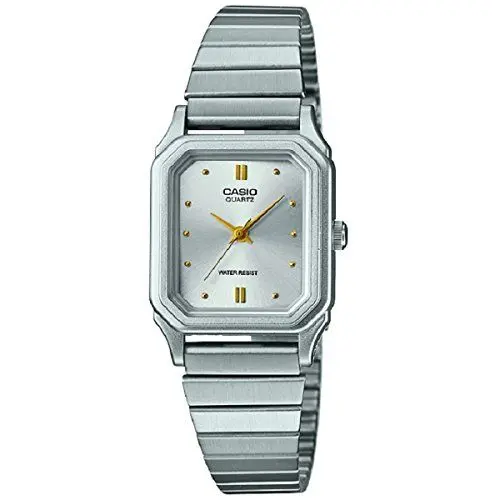 Produktbild: Casio Damen Quartz Armbanduhr, 23.00mm GehäusegröÃŸe mit Silber analog Zifferblatt und Silber Metallarmband Armband LQ-400D-7AEF