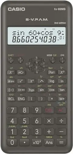 Produktbild: Casio FX-82MS-2 Wissenschaftlicher Taschenrechner, Batteriebetrieb, grau
