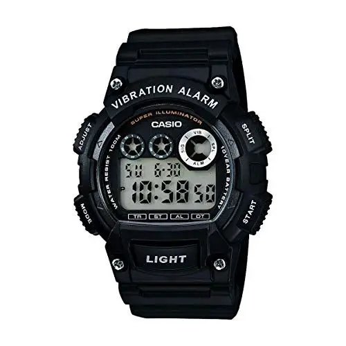 Produktbild: Casio Herren Quartz Armbanduhr, 47.00mm GehäusegröÃŸe mit LCD digital Zifferblatt und schwarz Plastic/Resin Strap Armband W-735H-1AVEF
