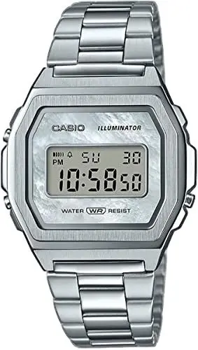 Produktbild: Casio Unisex Digital Quarz Uhr mit Edelstahl Armband A1000D-7EF
