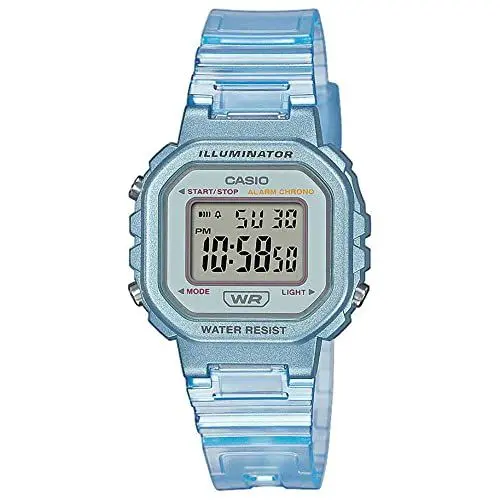 Produktbild: Casio Unisex Quartz Armbanduhr, 30.00mm GehäusegröÃŸe mit Clear digital Zifferblatt und blau Plastic/Resin Bracelet Armband LA-20WHS-2AEF