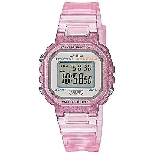 Produktbild: Casio Unisex Quartz Armbanduhr, 30.00mm GehäusegröÃŸe mit Clear digital Zifferblatt und pink Plastic/Resin Bracelet Armband LA-20WHS-4AEF