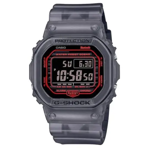 Produktbild: Casio Herren Quartz Armbanduhr, 42.80mm GehäusegröÃŸe mit schwarz digital Zifferblatt und Turquoise Plastic/Resin Bracelet Armband DW-B5600G-2ER