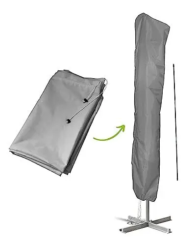 Produktbild: casmartis Sonnenschirmhülle mit Stab für Schirme bis Ø 2 m (rund) | 2 x 1,5 m (eckig) - Wasserdicht, UV-beständig - Premium Sonnenschirm Schutzhülle