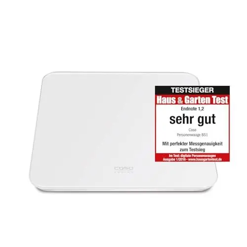 Produktbild: CASO BS1 - Personenwaage, bis 200 kg in 0,1 kg Schritten, besonders präzise, 6mm Sicherheitsglas, großes LED Display, Auto ON/OFF, Überlastungs- und Batterieanzeige