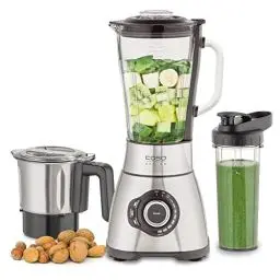 Produktbild: CASO B 1800 PowerBlender-Set - Standmixer, 28.000 U/min, Glasbehälter 1,75 L, inkl. Trinkflasche und Zerkleiner, Mixer Testsieger mit sehr gut, Edelstahl