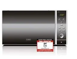 Produktbild: CASO MCG30 Ceramic chef 3in1 Mikrowelle mit Grill + Heißluft 2100W 30L, Borosilikatglasboden, Grill-Rost für 2 Ebenen, Backofen-Funktion bis 200°C, Testsieger Haus & Garten Test