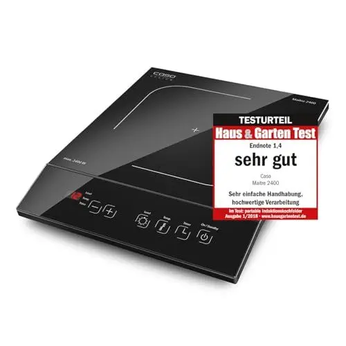 Produktbild: CASO Maitre 2400 Induktionskochplatte mobil, SmartControl auf 12 Stufen, 60-240°C, Timer bis 180 Min., Töpfe bis 26cm, 2400 Watt, Glaskeramik