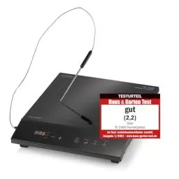 Produktbild: CASO TC2400 Thermo Control Einzel-Induktionskochfeld mit Thermometer für gradgenaues Braten und Kochen, perfekt für SousVide, Temperaturbereich 60-240°C, Timer, 2400 Watt