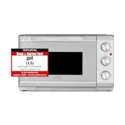 Produktbild: CASO TO 20 SilverStyle - Design Backofen, 20 Liter Garraum, 3 Einschubebenen, 70-230°C, 5-fach Funktion: Heißluft, Drehspieß mit Motor, Oberhitze, Unterhitze, Ober- und Unterhitze