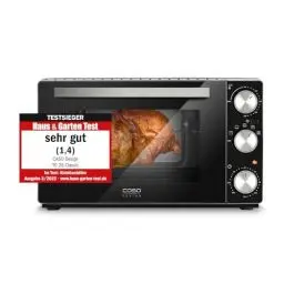 Produktbild: CASO TO 26 Classic - Design Backofen, 26 Liter Garraum, 3 Einschubebenen, 70-230°C, inkl. Pizzastein, 5-fach Funktion: Heißluft, Drehspieß mit Motor, Testsieger im Huas & Garten Test