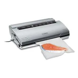 Produktbild: CASO VC300 Vakuumierer - Vakuumiergerät, Lebensmittel 8x länger frisch, doppelte Schweißnaht, regulierbare Vakuumstärke, inkl. Folienbox, Cutter, 2 Profi-Folienrollen, Schlauch für Vakuumbehälter