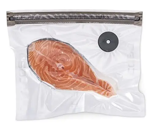 Produktbild: CASO Vacu ZIP-Bags 26x23 cm, 20 Beutel, SousVide geeignet, BPA Frei, mit 150 µm besonders stark, reißfest, wiederverwendbar, für CASO (Hand)-Vakuumierer mit ZIP-Adapter, inkl. Food Manager Sticker