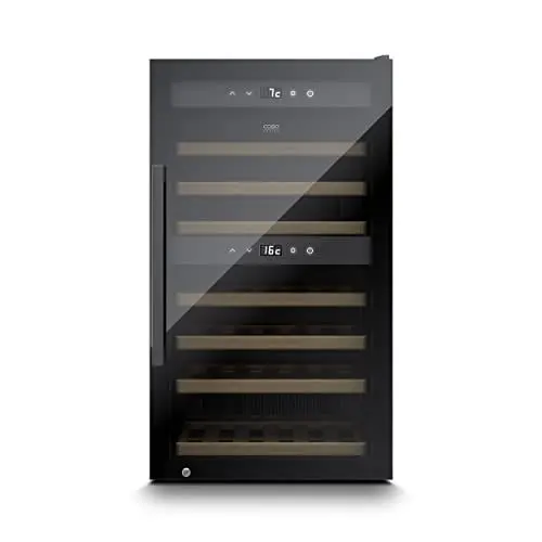 Produktbild: CASO WineExclusive 66 Smart - Design Weinkühlschrank, bis zu 66 Flaschen - Zwei getrennte Temparaturzonen einstellbar von 5°-20°C , LED beleuchtet, mit Wi-Fi Modul und App