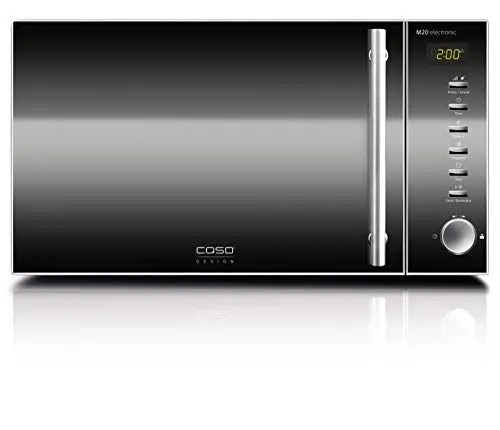 Produktbild: CASO | M20 electronic Mikrowelle | einfache Bedienung, Sound abstellbar, 20 L Garraum, 800 Watt, Drehteller Ø 24,5cm, Design Edelstahl, verspiegelt